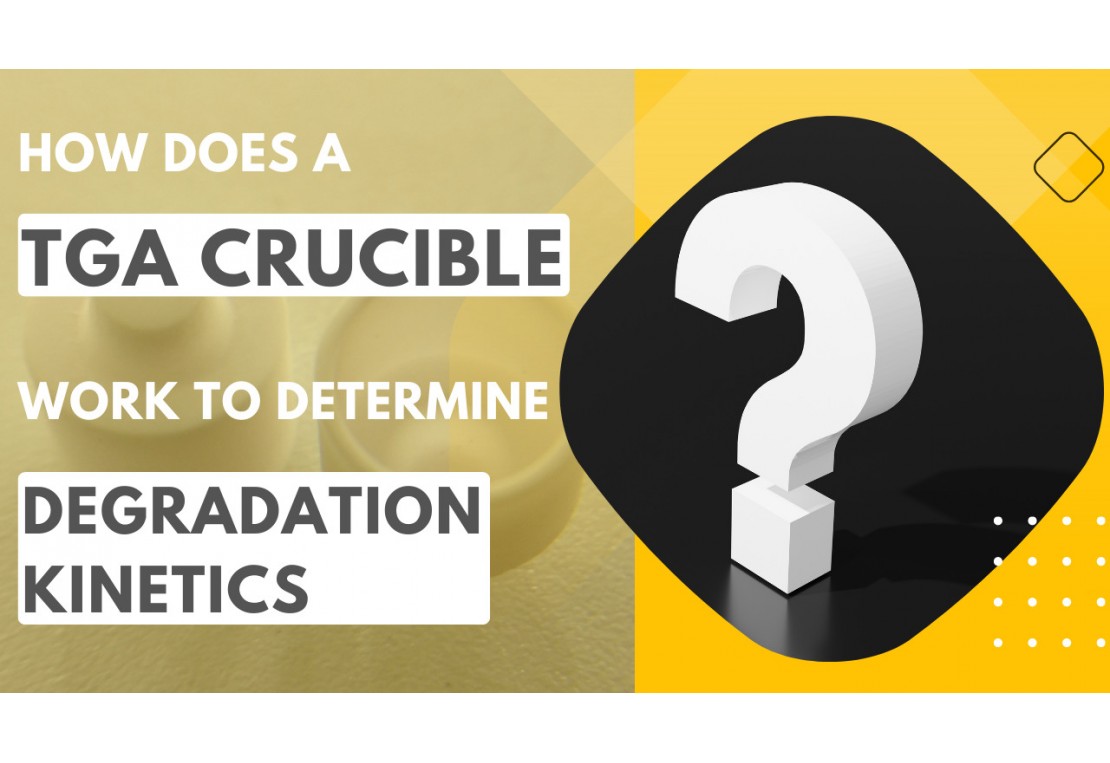 How does a TGA crucible work to determine degradation kinetics?