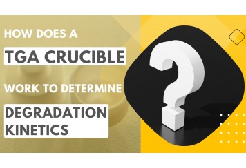 How does a TGA crucible work to determine degradation kinetics?